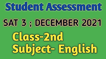 कक्षा-2;SAT 3(Student Assessment):विषय: English;Class-2,इंग्लिश,SAT 3 Question Paper;Dec.2021