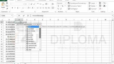 Use the ROUNDDOWN function to round down a value with 2 decimal places (Excel 2013)