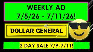 DOLLAR GENERAL WEEKLY AD  7/5/26 - 7/11/26
