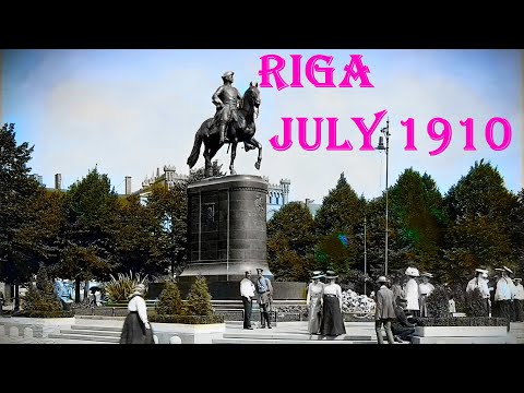 видео: Riga - July 1910. In Color, FHD. Рига-июль 1910. В цвете. Re-edited, Enhaced Colored Music added #AI