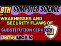 Common Weaknesses & Security Flaws of Substitution Ciphers π | 9th Grade Computer Science Chapter 4
