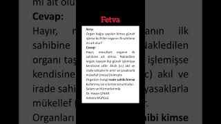 Organ Bagışı Yapilan Kimse Günah Işlerse Bu Fiiller Organ Sahibinemi Ait Olur