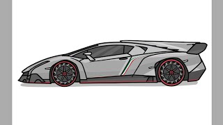 How to draw a LAMBORGHINI VENENO easy / drawing lambo veneno 2013 step by step