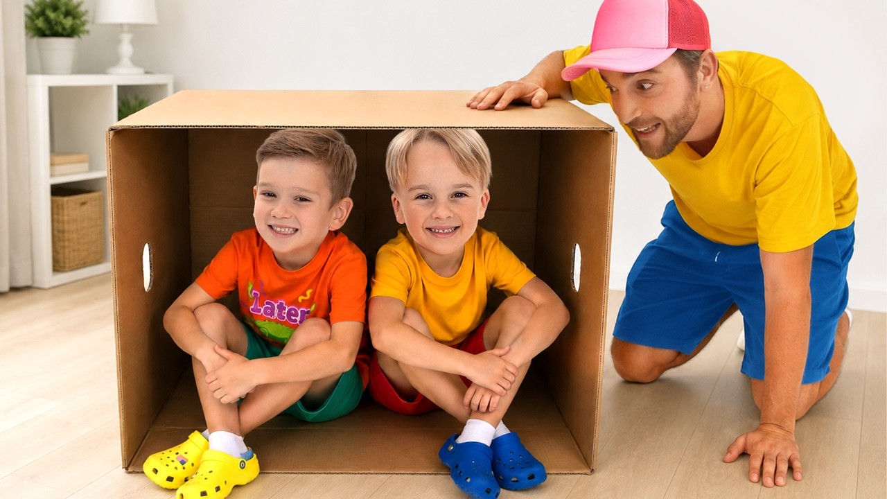 Mike plays hide and seek with Uncle at home - funny stories for children