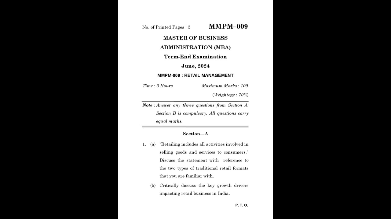 MMPM - 009  June 2024 Question Paper