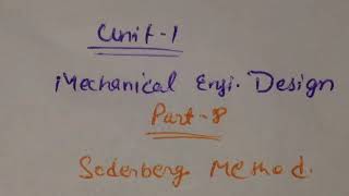 Soderberg method,part-8,unit-1,MD1