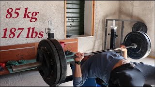 85 KG Bench Press for 7 reps - Road to 100 KG