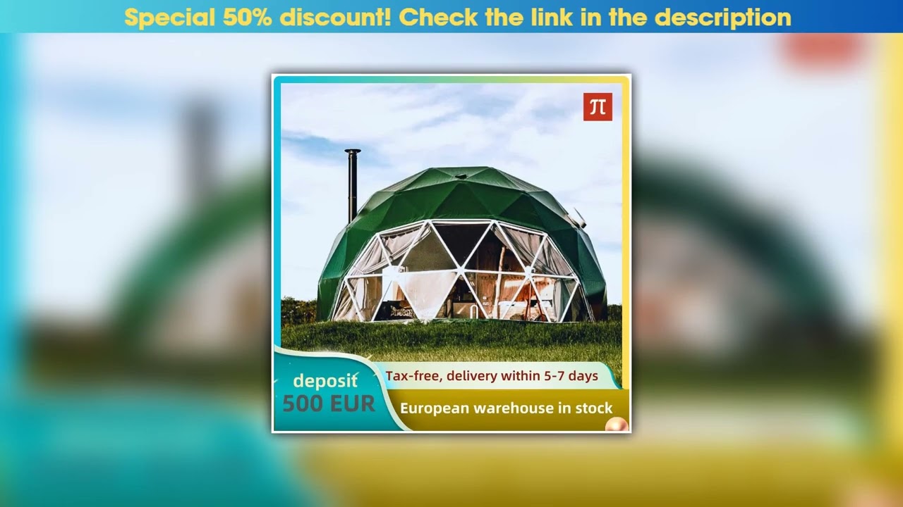 Unboxing 7M New Style Dome Tent Steel Material Geodesic Dome House for 3-4 Person with Bathroom Kit