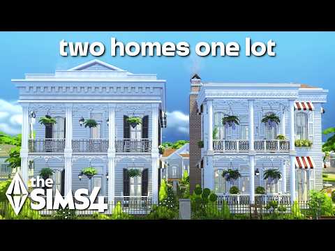 🌿Sims 4: Two Homes One Lot | Garden District Duo (Base Game Build)