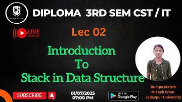 Diploma 3rd Sem CST/ IT Introduction to Stack _Lec02_ By CS Learning with Rumpa #wbscte #cst