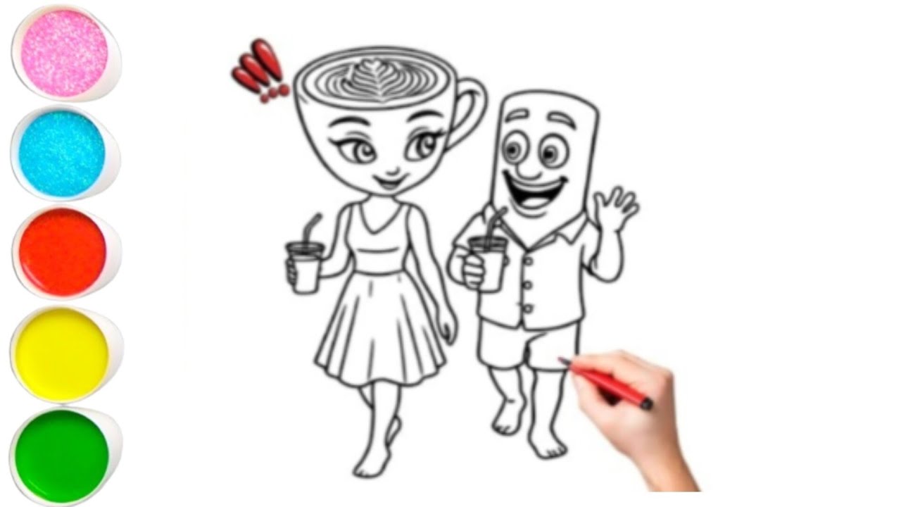 How to draw Tum Tum and Ballerina Cappuccino drawing and coloring for ...