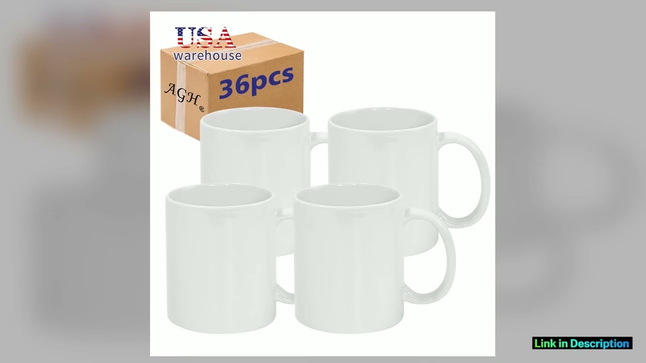 36pcs 11oz White Sublimation Blank Ceramic Coffee Mug With Handle for Heat Press Printing Hu Exclus