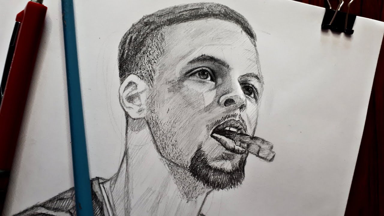 Stephen Curry Drawing - Golden State Warriors Stephen Curry 2016 17 Nba