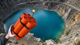 What Happens When You Throw Things Into a GIANT Hole with Water?