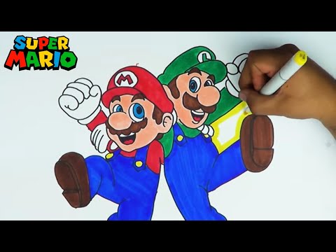 how-to-draw-&-color-mario-&-luigi-bros-|-drawing-nintendo-&-learning-kids-|-toddlers-learn-colors-hd