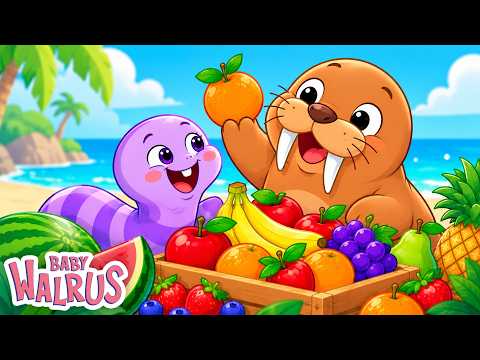 🍎 Learn Your Fruits! First Words for Babies 0-2 | Baby Walrus in English