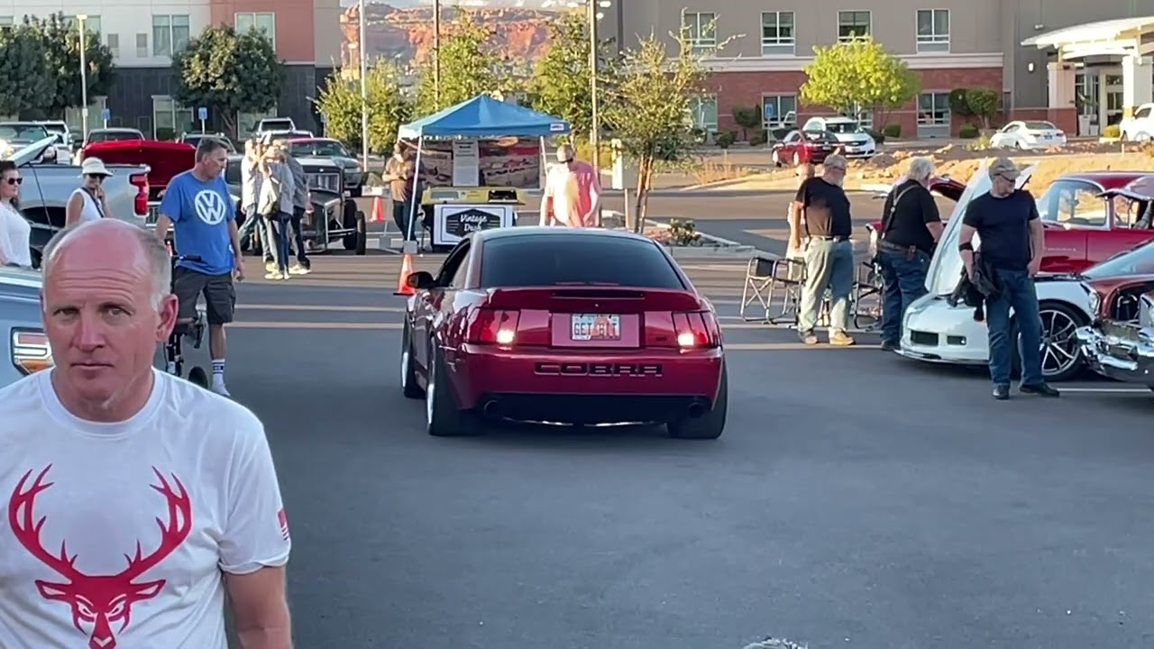 Going to a car meet with my brothers & my Terminator cobras competition orange and screaming yellow