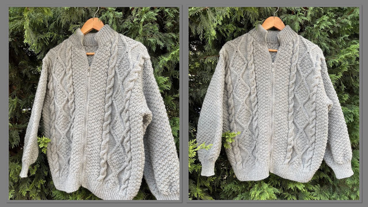 ERKEK HIRKASI ÖRGÜ MODELİ FERMUARLI BAKLAVA MODELLİ YAPILIŞI 2. BÖLÜM