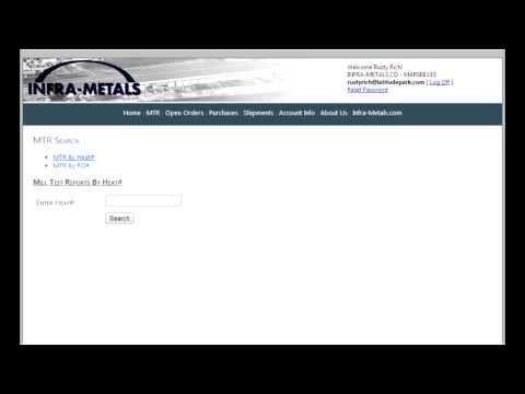 Infra-Metals Customer Portal