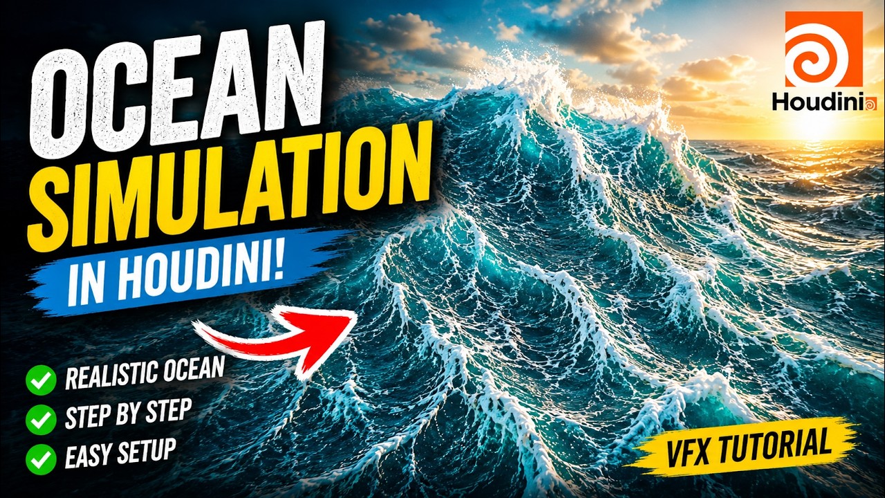 How to Create Ocean in Houdini | Ocean simulation in Houdini | # ...