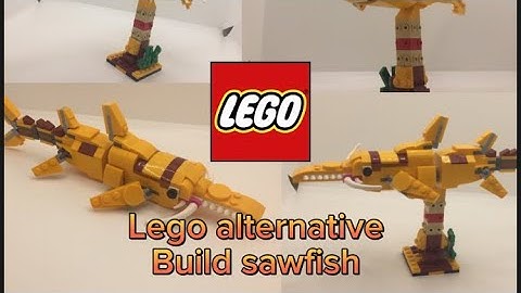 Lego moc alternative build sawfish with two lego 31112 wild lion 🦁 set #lego #animals #sea #sawfish