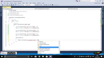 How to check which number is greater between three numbers in console Application in C# -#2