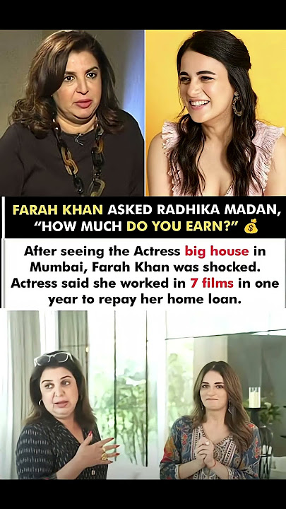 Farah Khan Says To Radhika Madan, How Much Do You Earn#farahkhan#news