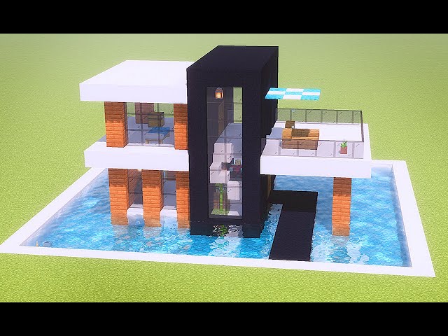 Minecraft Tutorial - Casa Moderna Completa com Piscina e Mobília