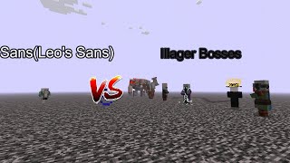 Sans vs Illager Bosses  Mob Battle  Minecraft