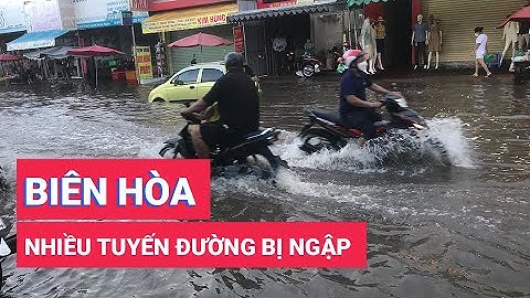 Mưa đầu mùa, một số tuyến đường ở Biên Hòa bị ngập
