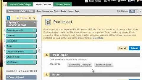 Creating Pools from Blackboard Tests - Exams