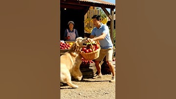 Hero Golden Retriever Saves a Puppy in a Basket #animalrescue #shorts  #rescueefforts
