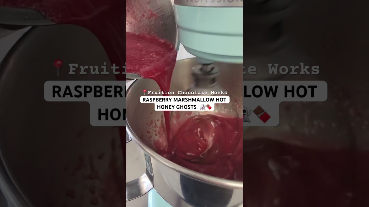 Ghost Shaped Raspberry Marshmallow with Mike's Hot Honey👻🌶️🍯 