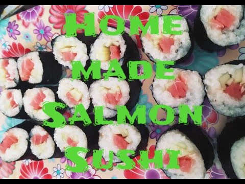 HOME MADE SALMON SUSHI by Sis NOEMI ( RICA’S BIRTHDAY PART 4 ) 🇵🇭filipina in Nepal 🇳🇵