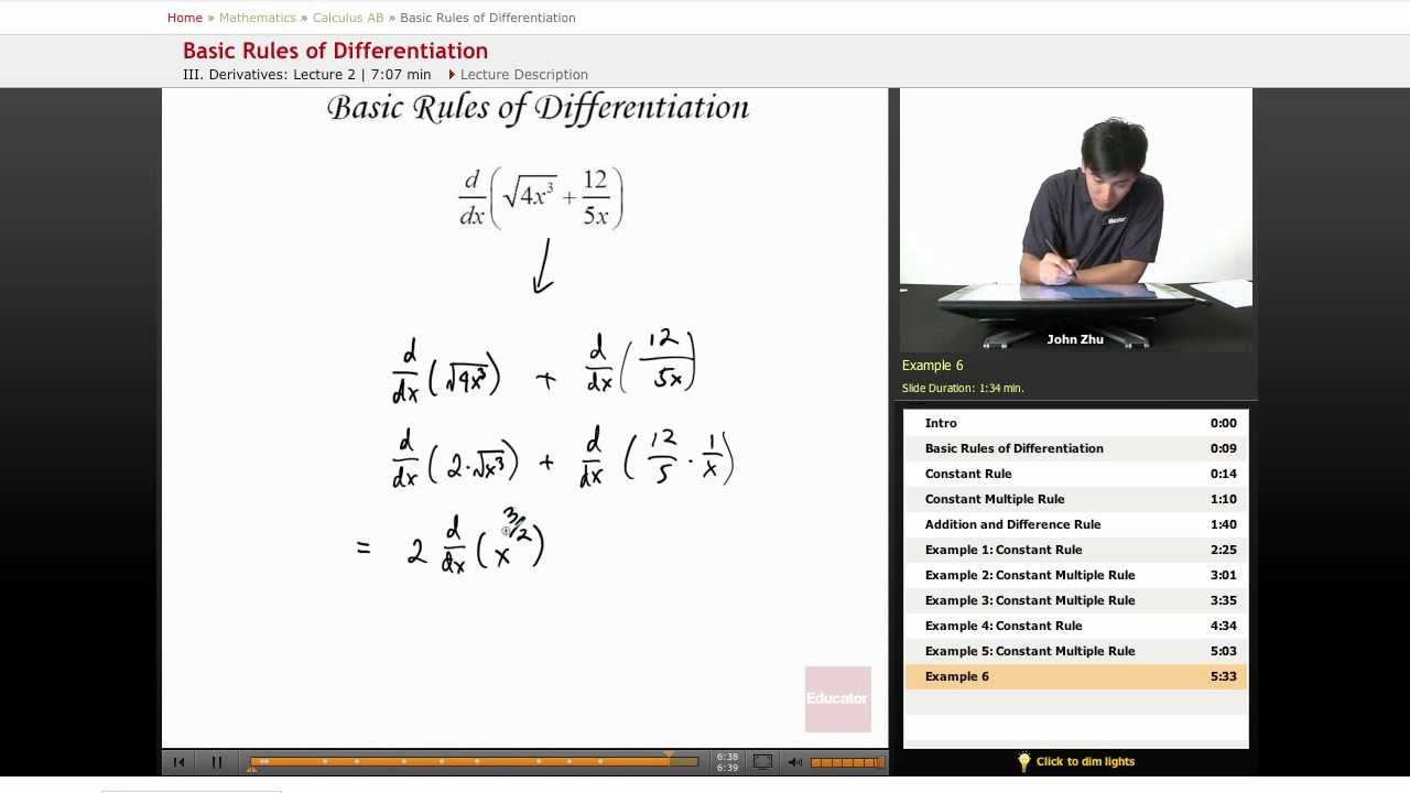 AP Calculus AB - Basic Rules of Differentiation - YouTube