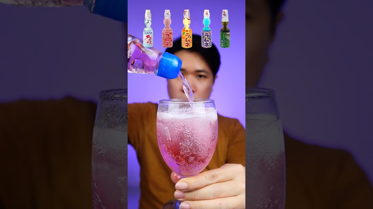 DRINKING VARIOUS FLAVOR OF HATA RAMUNE SODA #asmr #drink