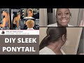 DIY SLEEK PONYTAIL WITH WEAVE| NATURAL HAIR | DEMO