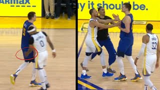 Nikola Jokic doesnt like Gary Payton Jr slapping him on the butt - Nuggets vs Warriors