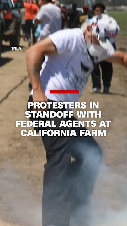 Protesters in standoff with federal agents at California farm
