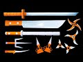 09 Origami Ninja Weapons Shadow Fight || Sword, Machetes, Baton, Sai, Knife, Knuckle, Ninja star