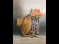 PINTANDO SOMBRERO Y CESTO CON FLORES - PINTURA AL OLEO