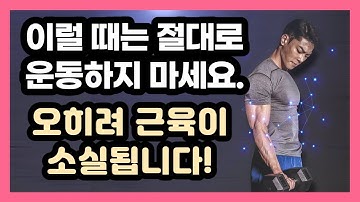 근손실. 이럴 때 운동하면 근육량이 오히려 줄어들 수 있습니다.