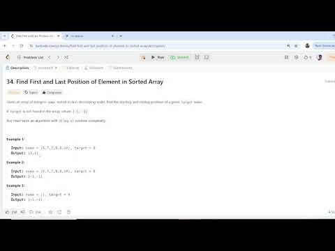 34. Find First and Last Position of Element in Sorted Array | Leetcode ...