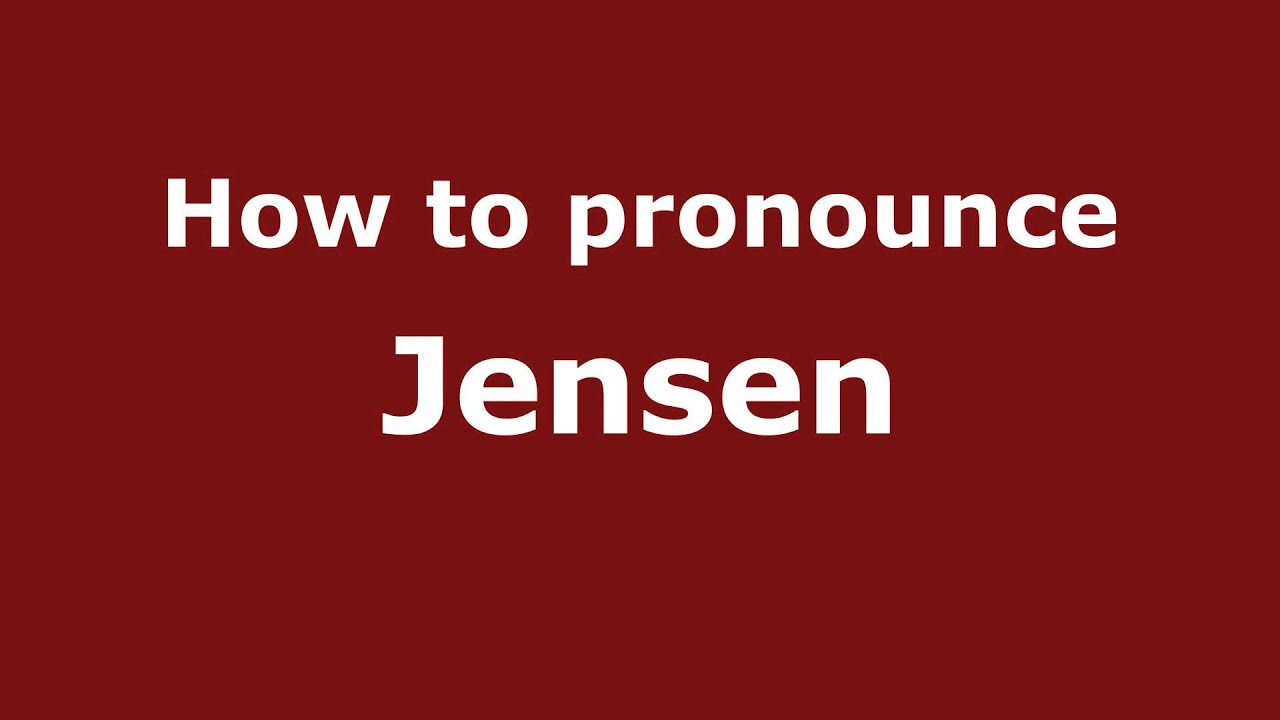 How To Pronounce Jensen PronounceNames YouTube