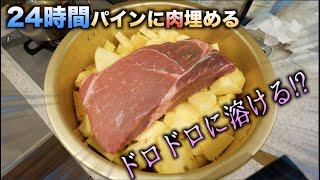 牛肉の塊をパイナップルに24時間埋めて煮込んだらドロドロになってる説