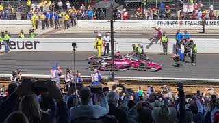 2021 Indianapolis 500 last lap and Helio's fence climb from Paddock seats