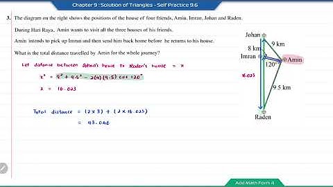 Add Math Form 4 - Chapter 9 : Solution of Triangles - Self Practice 9.6