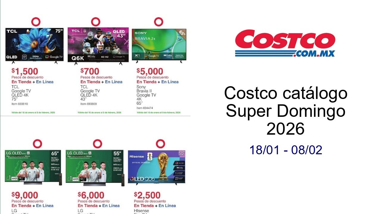 Costco catálogo Super Domingo 2026 18/01 - 08/02