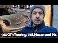 Porsche 911 GT3 Touring and BMW M4, Carspotting in Milano, Italy