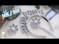 Популярные Короны в этом году! ❄ МК канзаши "Льдинка" / DIY silver crown ice brocade